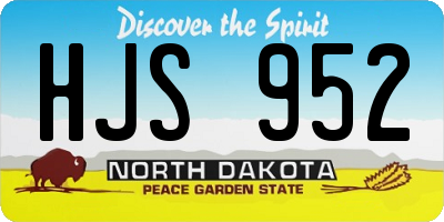 ND license plate HJS952