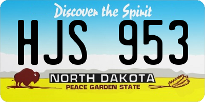ND license plate HJS953