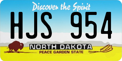 ND license plate HJS954