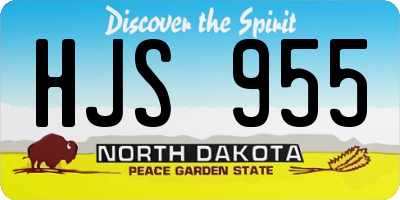 ND license plate HJS955