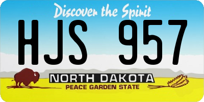 ND license plate HJS957