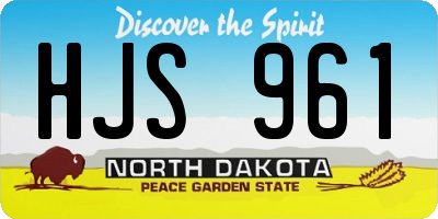 ND license plate HJS961
