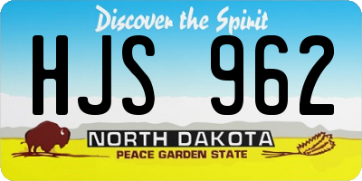 ND license plate HJS962
