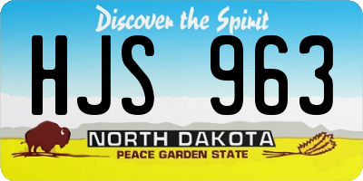 ND license plate HJS963