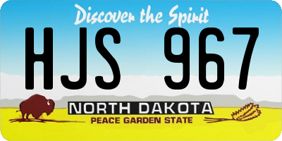 ND license plate HJS967