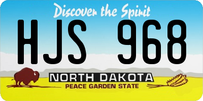 ND license plate HJS968
