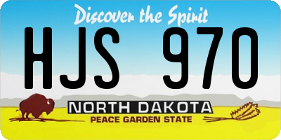 ND license plate HJS970