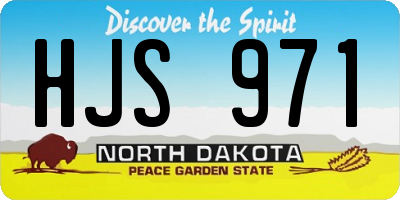 ND license plate HJS971