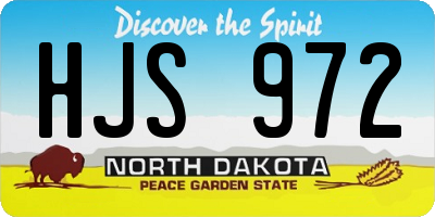 ND license plate HJS972