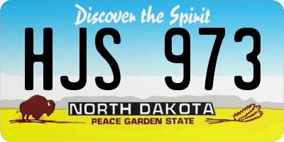 ND license plate HJS973