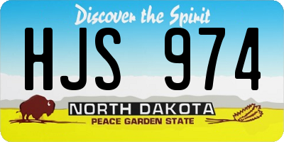 ND license plate HJS974