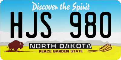 ND license plate HJS980