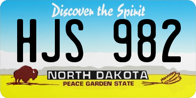 ND license plate HJS982