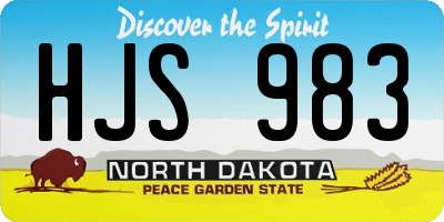 ND license plate HJS983