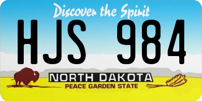 ND license plate HJS984