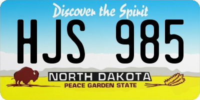 ND license plate HJS985