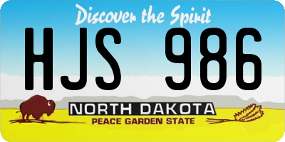 ND license plate HJS986