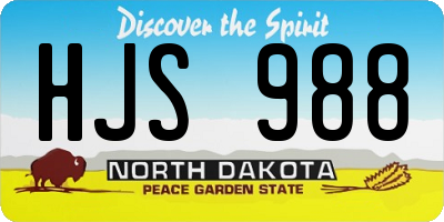 ND license plate HJS988