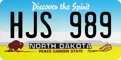 ND license plate HJS989