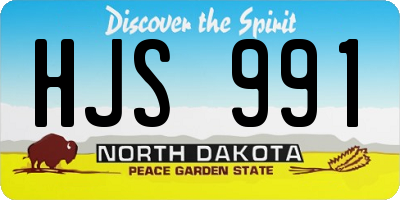 ND license plate HJS991