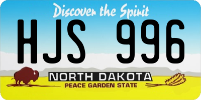 ND license plate HJS996