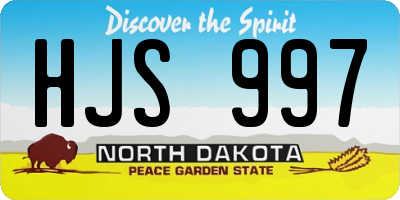 ND license plate HJS997