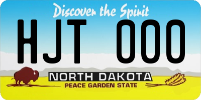 ND license plate HJT000