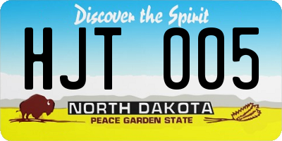 ND license plate HJT005
