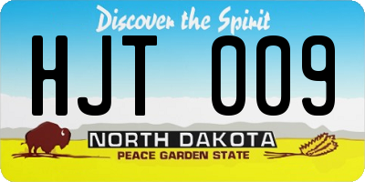 ND license plate HJT009