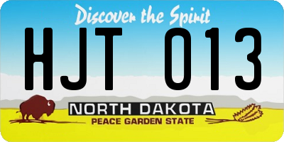ND license plate HJT013