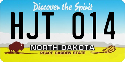 ND license plate HJT014