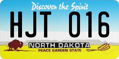 ND license plate HJT016
