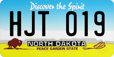 ND license plate HJT019