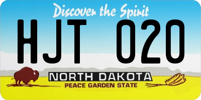 ND license plate HJT020