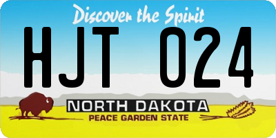 ND license plate HJT024