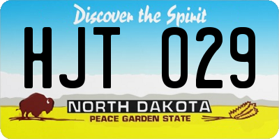ND license plate HJT029