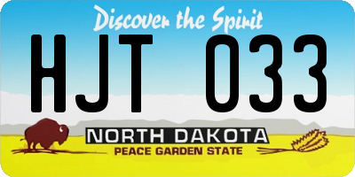 ND license plate HJT033