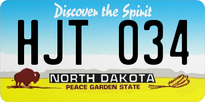 ND license plate HJT034