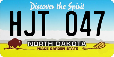 ND license plate HJT047