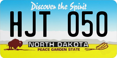 ND license plate HJT050