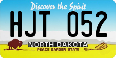 ND license plate HJT052