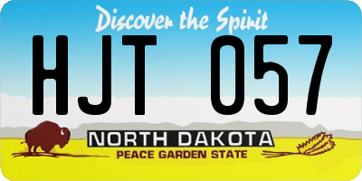ND license plate HJT057