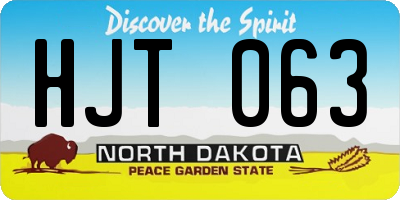 ND license plate HJT063