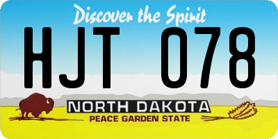 ND license plate HJT078