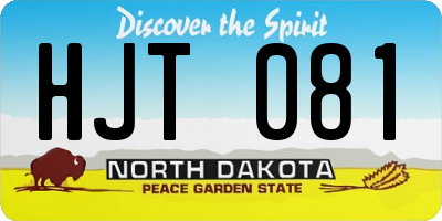 ND license plate HJT081