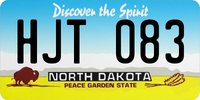ND license plate HJT083
