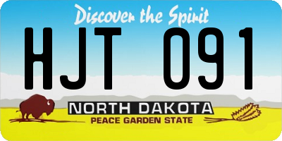 ND license plate HJT091