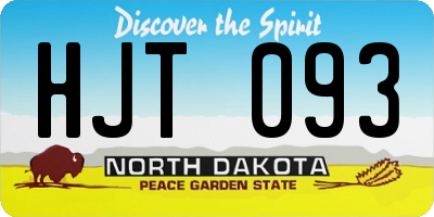 ND license plate HJT093