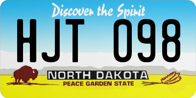 ND license plate HJT098