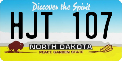 ND license plate HJT107